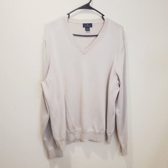 Brooks Brothers men's Cream V neck sweater 100% cotton size M - Picture 8 of 8